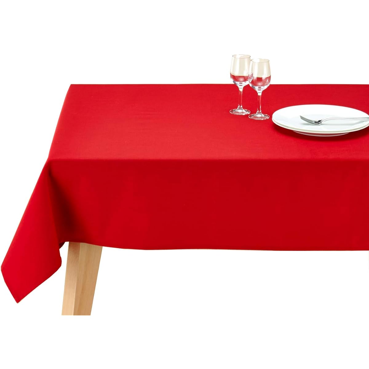 Blooming Nakanishi Table Cloth Delicious Color (Apple (Red) / 130 x 230cm) For 6 People Water Repellent Rectangle Plain Machine Washable (Water Repellent Finished/Made in Japan) 400230-0001-91