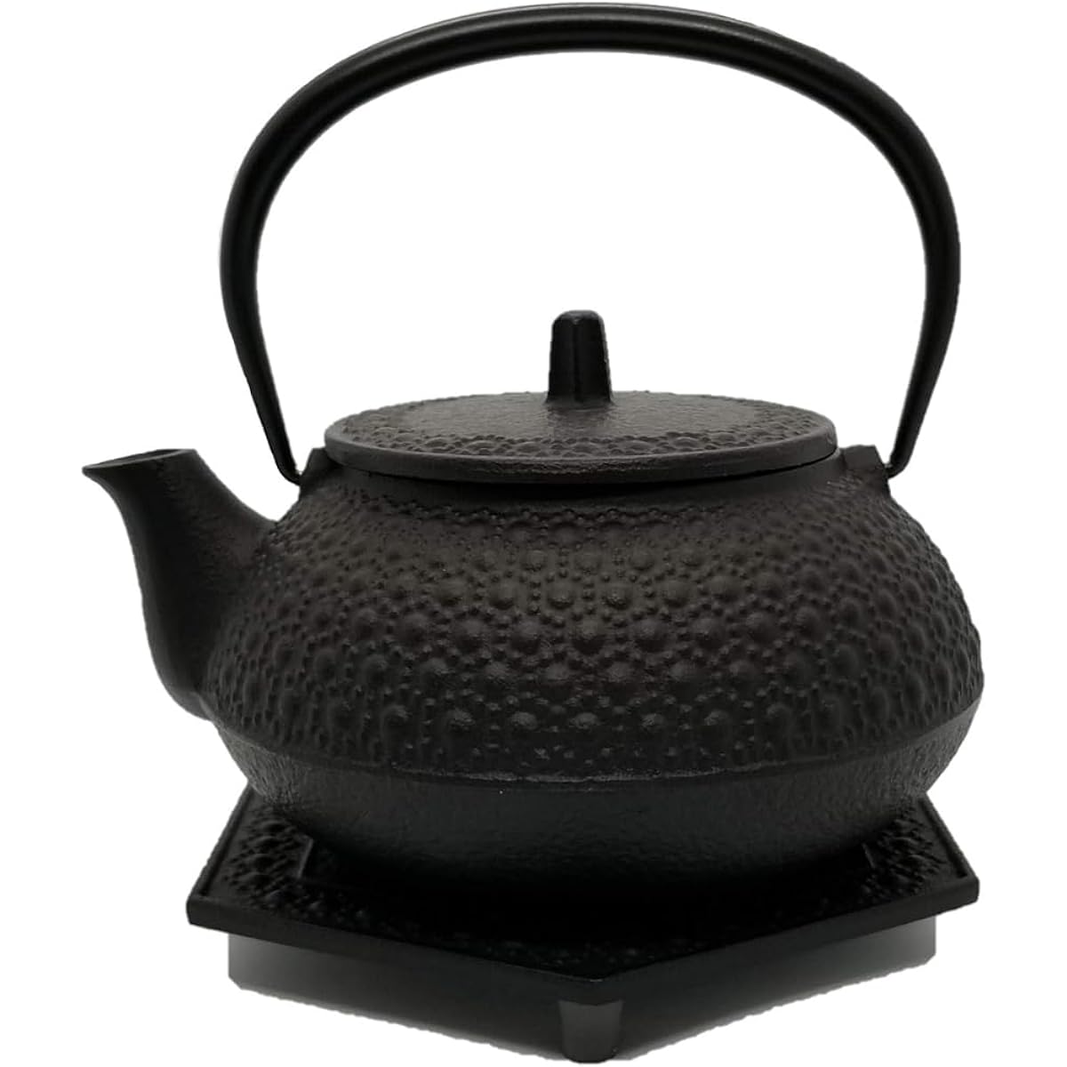Iwachu Iron Kettle Black Baked 0.65L Iron Kettle Dual Use Teapot Type 5 New Tortoiseshell Set 16115