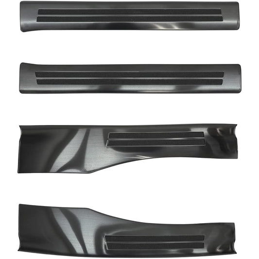 Samurai Produce Toyota Corolla Cross Side Step Inside Scuff Plate Front Rear Set 4P Anti-Slip Rubber Black Hairline
