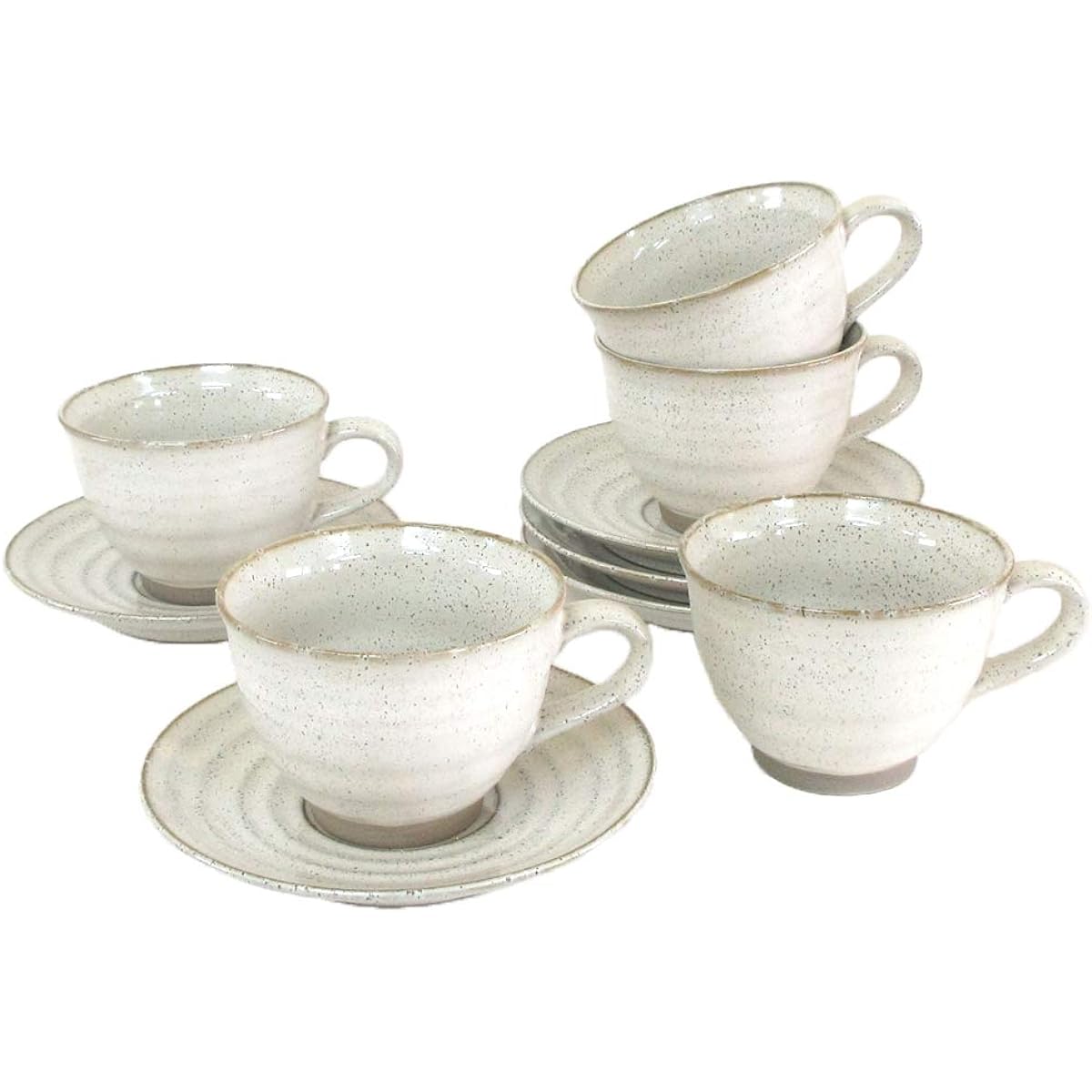 Coffee cup saucer Hakuun 5 customer set Japanese pottery commercial use Mino ware