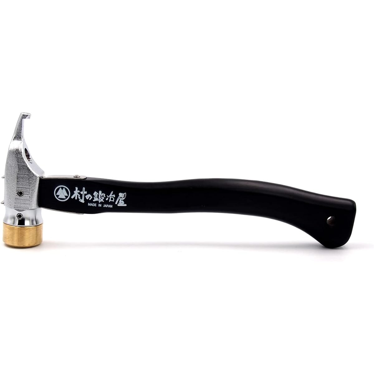 Village Blacksmith Forged Hardened Peg Hammer Elize Stake Ultimate Hammer Black Handle (Brass Head x Chrome) [Made in Tsubame Sanjo] MADE IN JAPAN