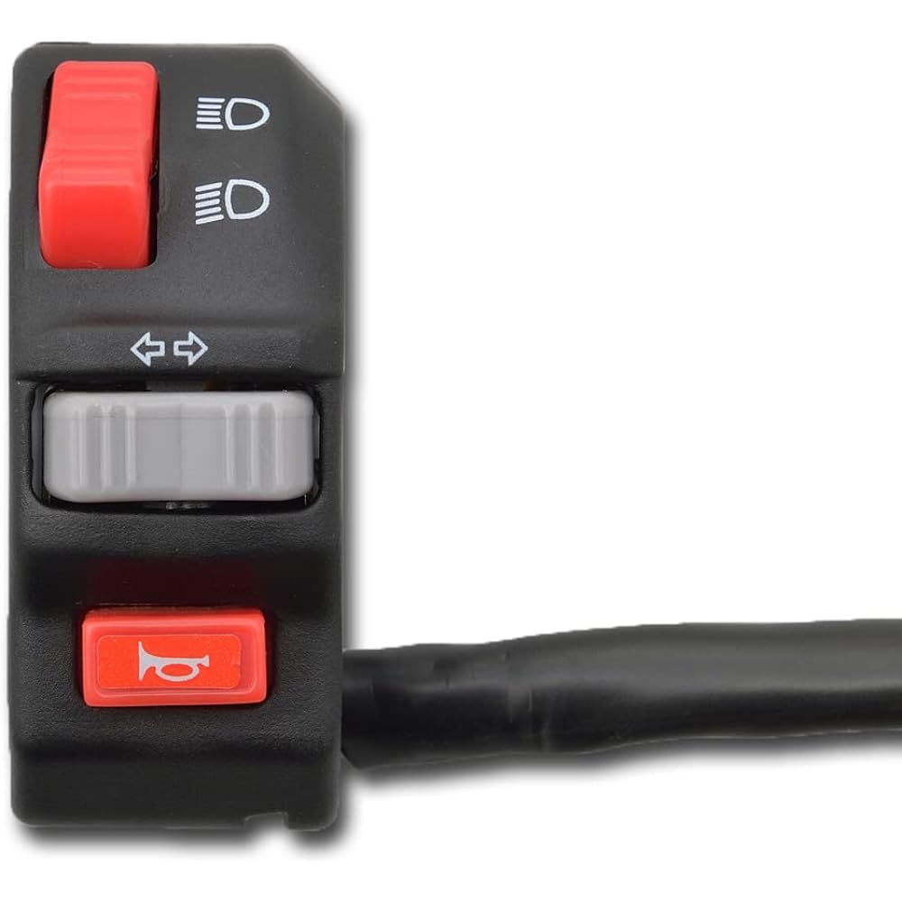 Daytona 70194 Motorcycle Assembly Switch, Handle Clamp for ?0.9 inch (22.2 mm) Diameter 0.9 inch (22.2 mm), Left Side Only (Hi-Low Switch, Turn Signal Switch, Horn Switch)