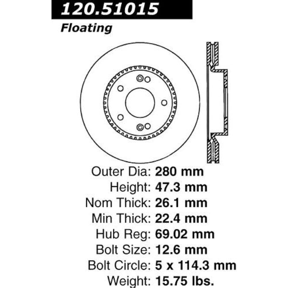 Centric 121.51015 Front brake rotor