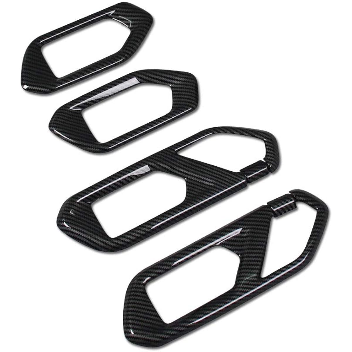 RUIQ Toyota New Rise 200 Series Exclusive Interior Front Rear Inner Door Handle Garnish Designed for Toyota RAIZE (Carbon Fiber Black Specifications)