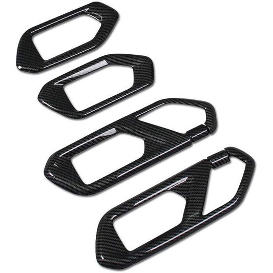RUIQ Toyota New Rise 200 Series Exclusive Interior Front Rear Inner Door Handle Garnish Designed for Toyota RAIZE (Carbon Fiber Black Specifications)