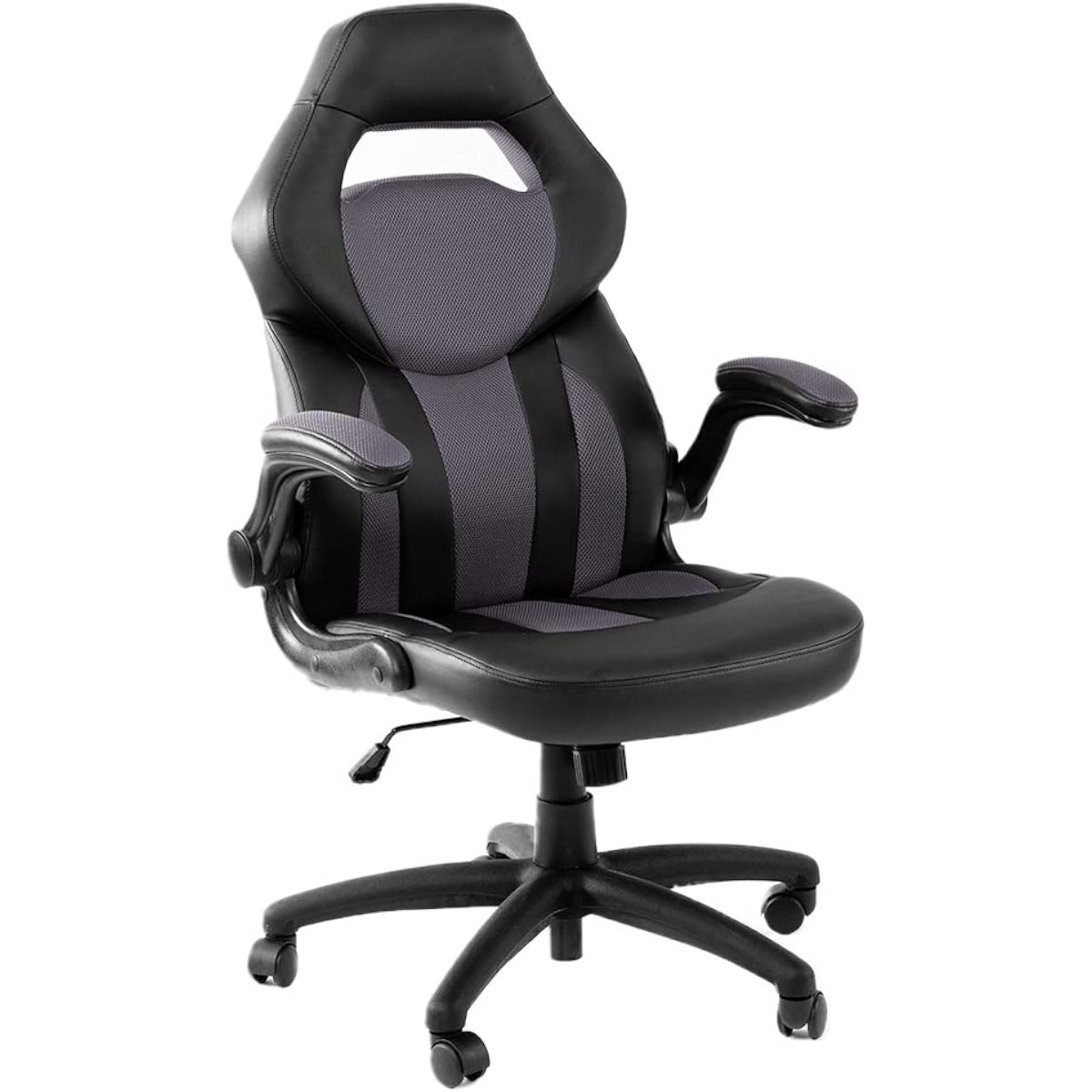 Iris Plaza Gaming Chair Office Chair Desk Chair Racing Chair Gaming Chair Computer Chair High Back Back Pain Prevention Armrest Included Height Adjustment Function LSC-580 Black 7160200F 70×66.5×106.5~115cm