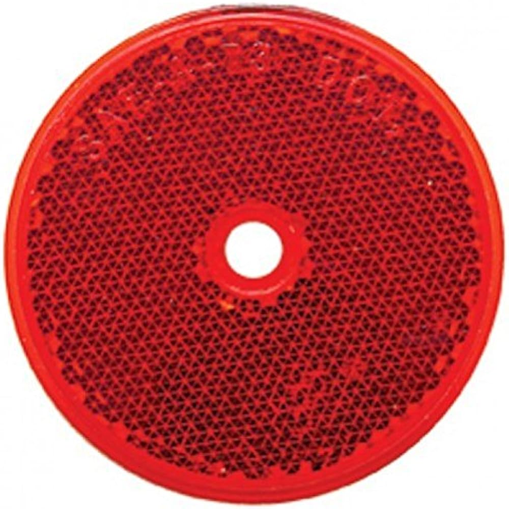 (2) Red 3 "Round Track SEMI Trailer Mail Box Reflectors /Center Hole