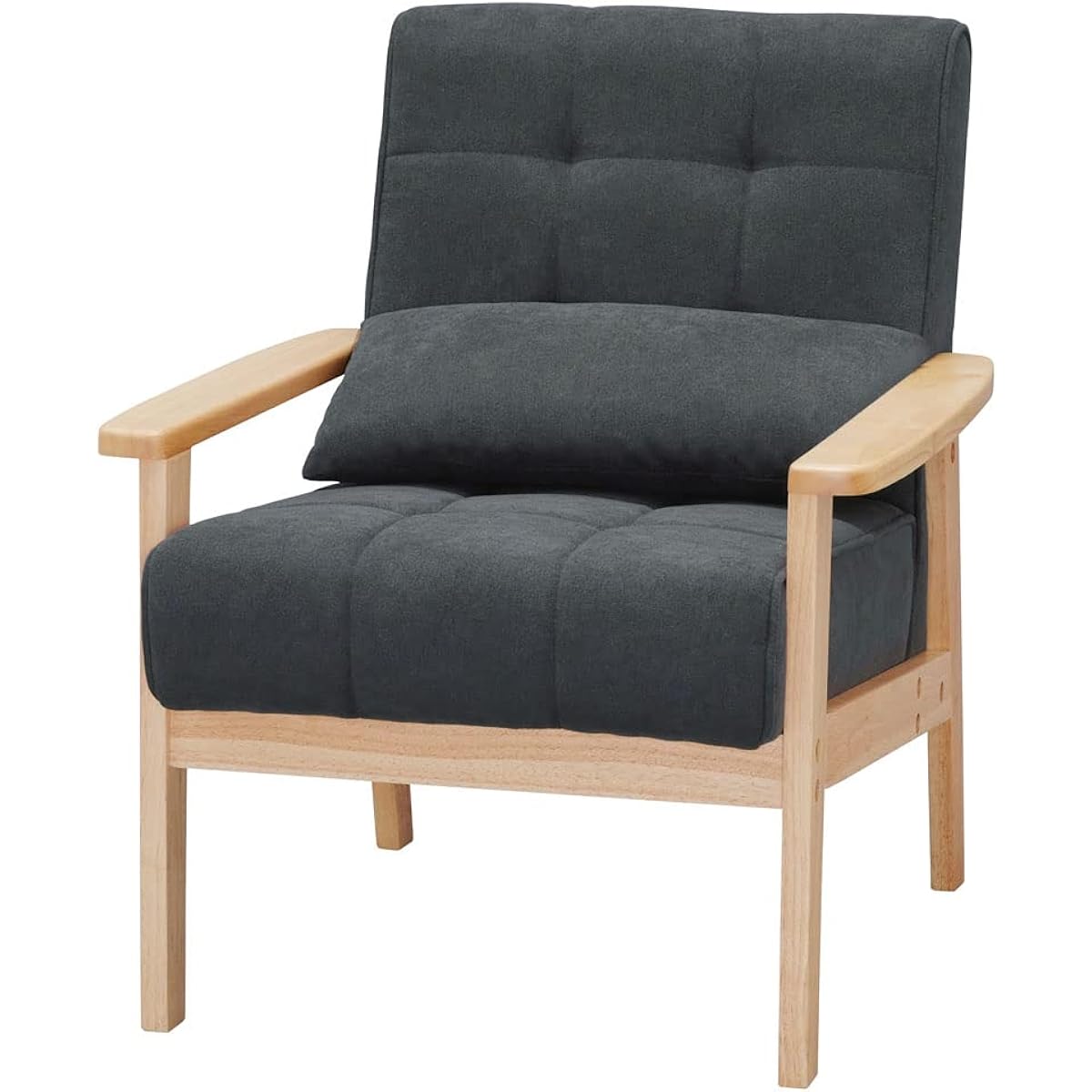Iris Ohyama Sofa Sofa Chair 1 Seater 1 Seater Wood Frame Sofa WFS-1S Dark Gray