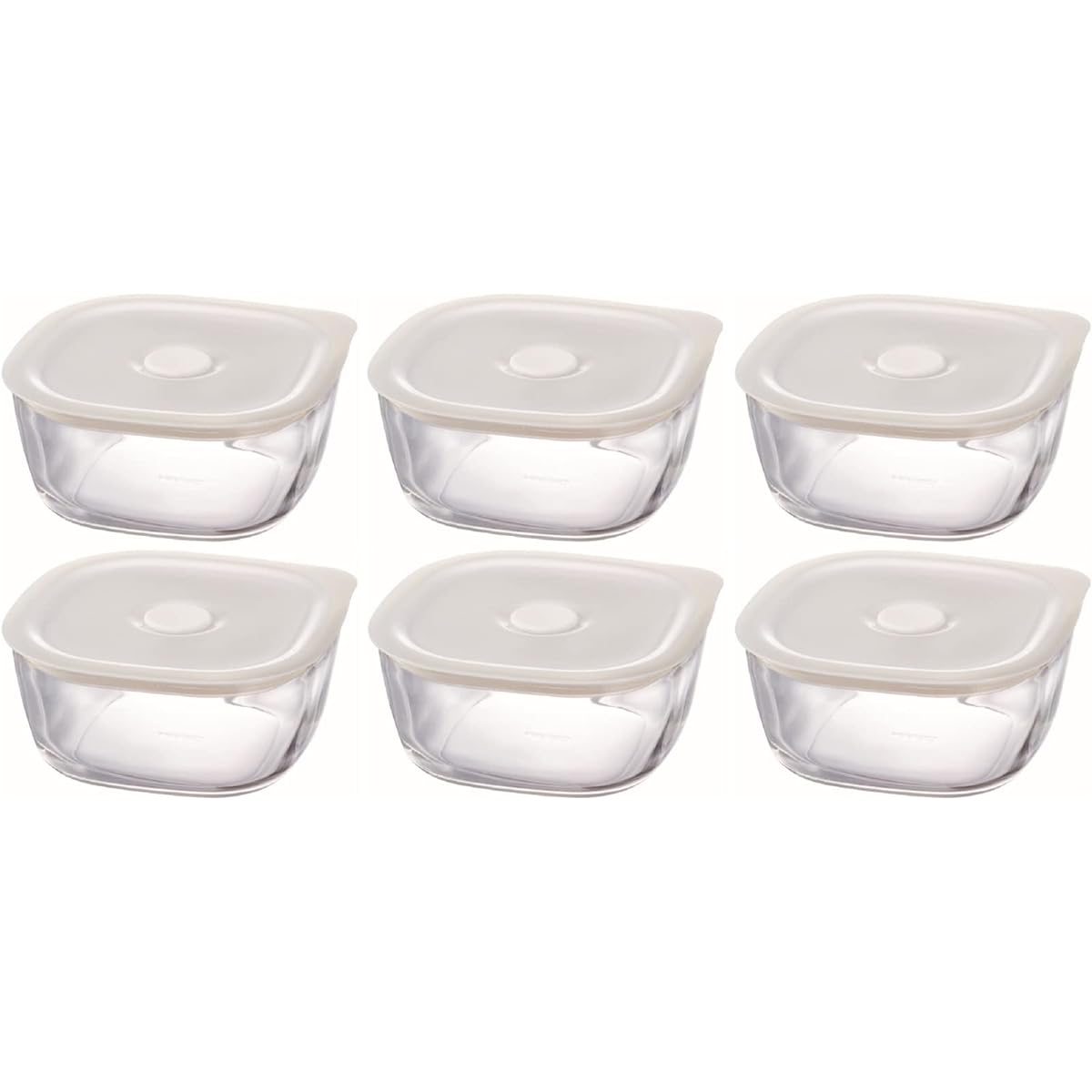 HARIO Made in Japan Heat-resistant Glass Airtight Storage Container/Corner 600ml BUONO kitchen KSTM-60-TW Set of 6