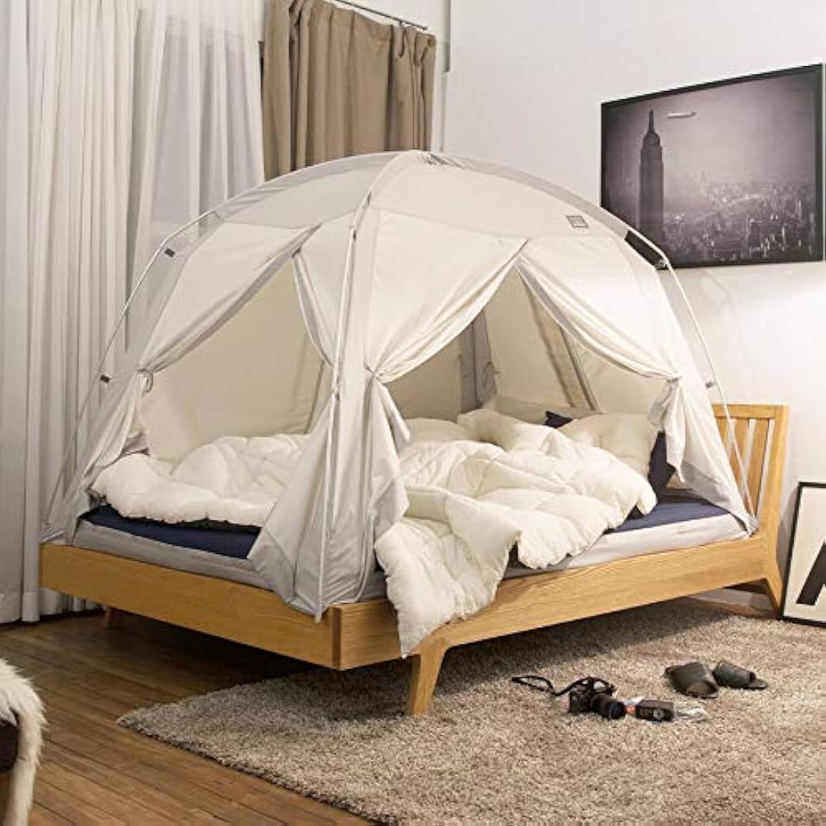 Hay fever house dust countermeasure Tasumi Indoor Tent Signature 4door S size IDOOGEN Official importer Cotton texture Washable Easy Compact Storage Indoor