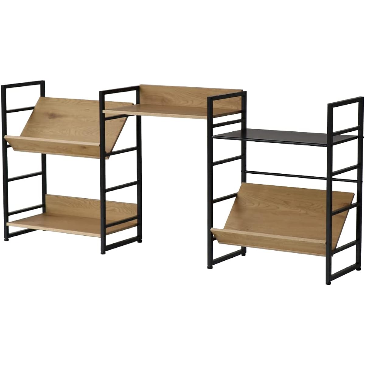 Open Rack Unit Rack Fleck Storage Rack Wood Grain Pattern Steel Combination Desk Rack Kitchen Storage Stylish Unique ILR-3603NA Natural