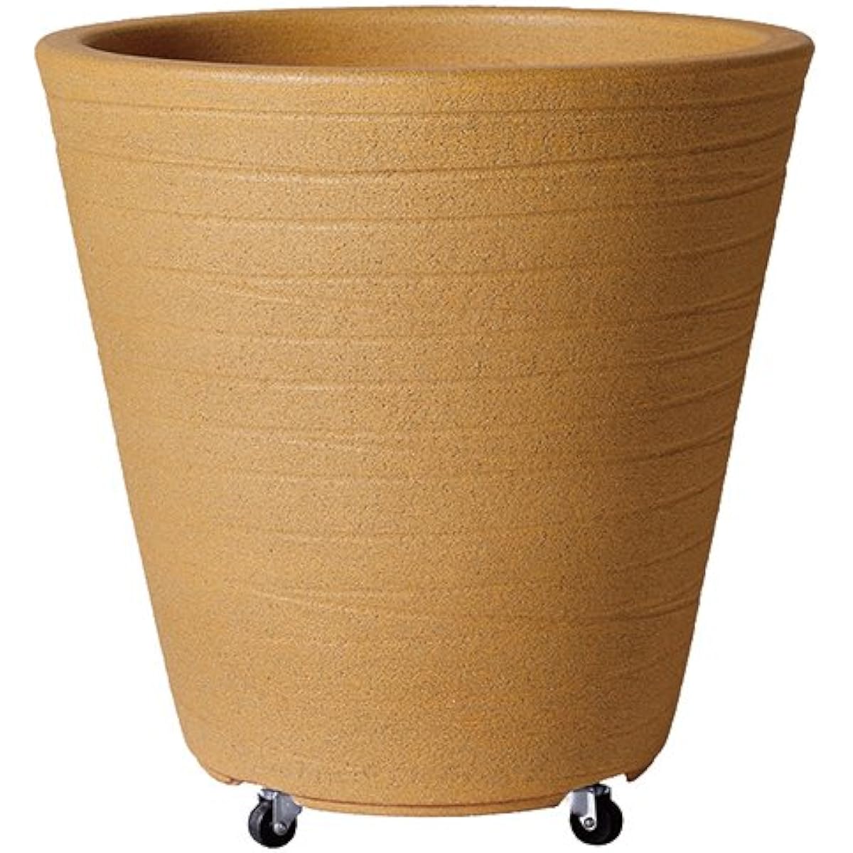 Plus Garden Flower Pot Cover for Shave Planter No. 10 with Casters Φ400mm No Bottom Hole Mustard Yellow Shigaraki Ware 281-05