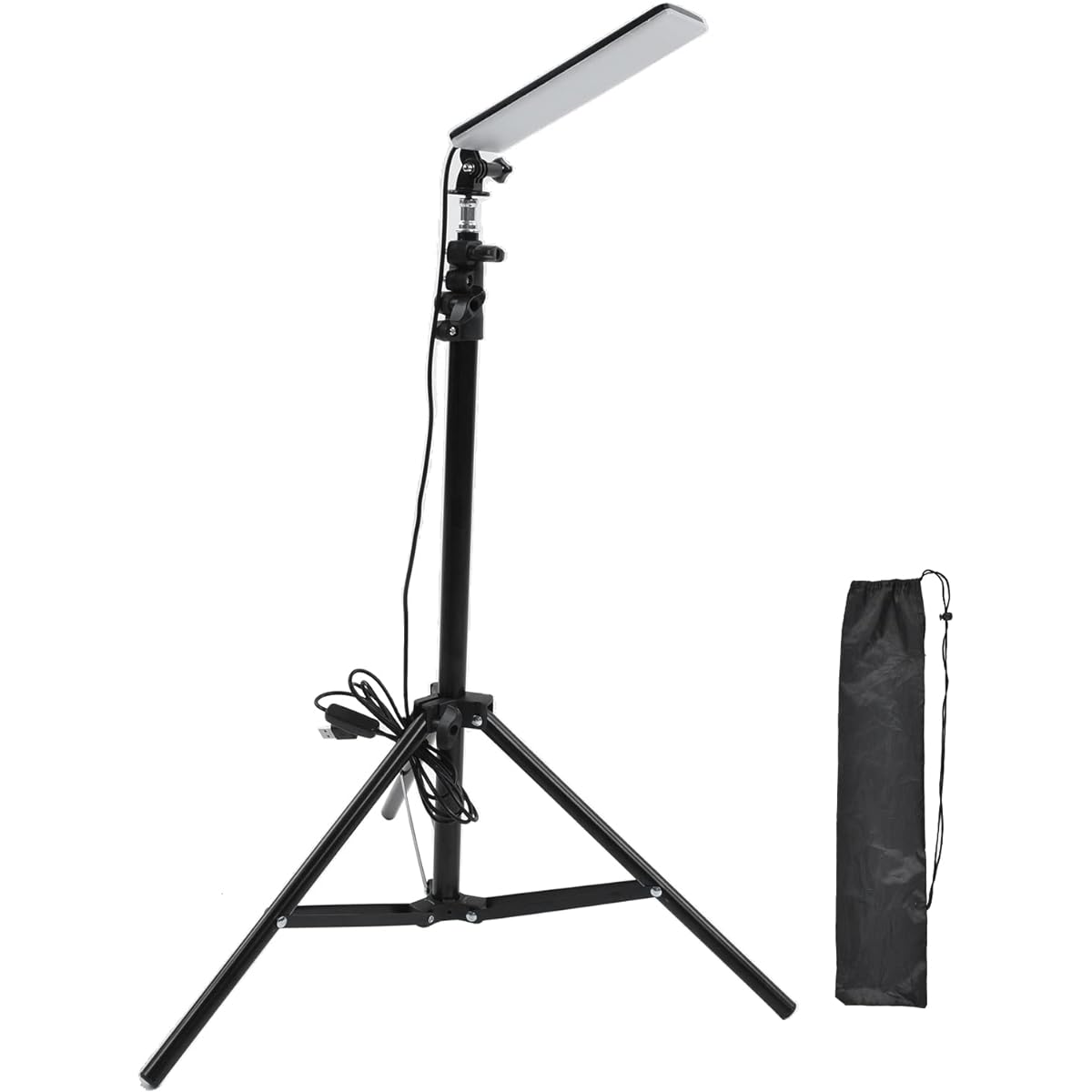 bakug LED Camping Light, Height Adjustable Outdoor Tent Lantern Light with Tripod for Night Fishing, BBQ, 5V 1680LM Photography High Brightness Work Light, Studio
