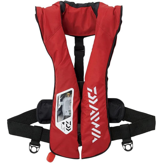 DAIWA Washable Life Jacket (Shoulder Type Manual/Automatic Inflatable) Red Free DF-2021