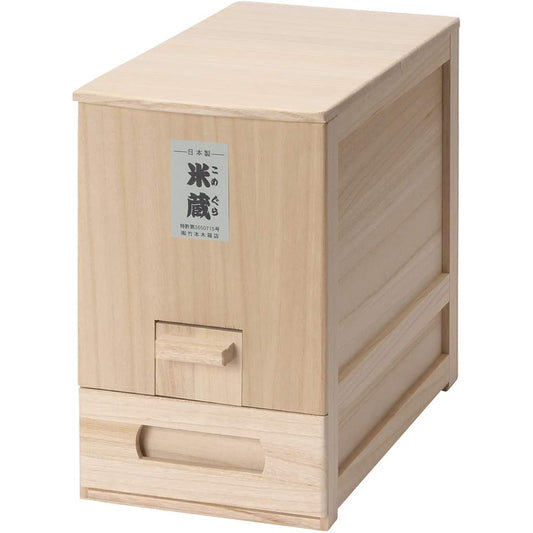 Takemoto Wooden Box Store All paulownia natural wood measuring rice bin "Yonekura" for 5kg