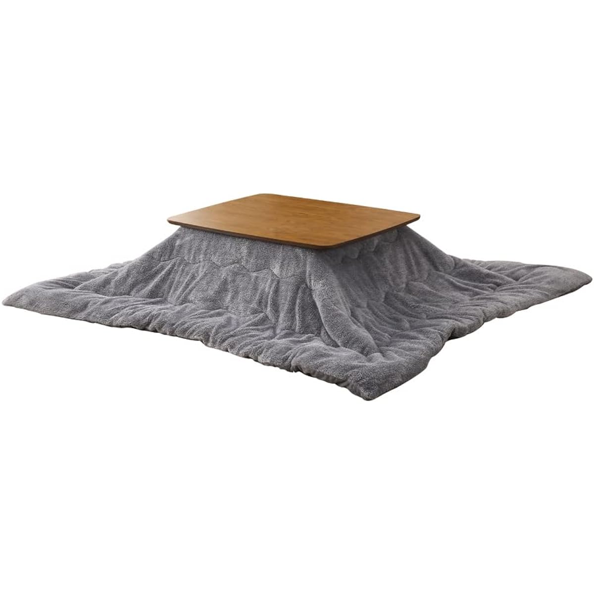 Comforea Kotatsu Comforter, Thin Rectangle, Long Hair, Flannel, Yarn-dyed, Thermal Storage Cotton, Washable, Melting, Light Black, 190X240cm