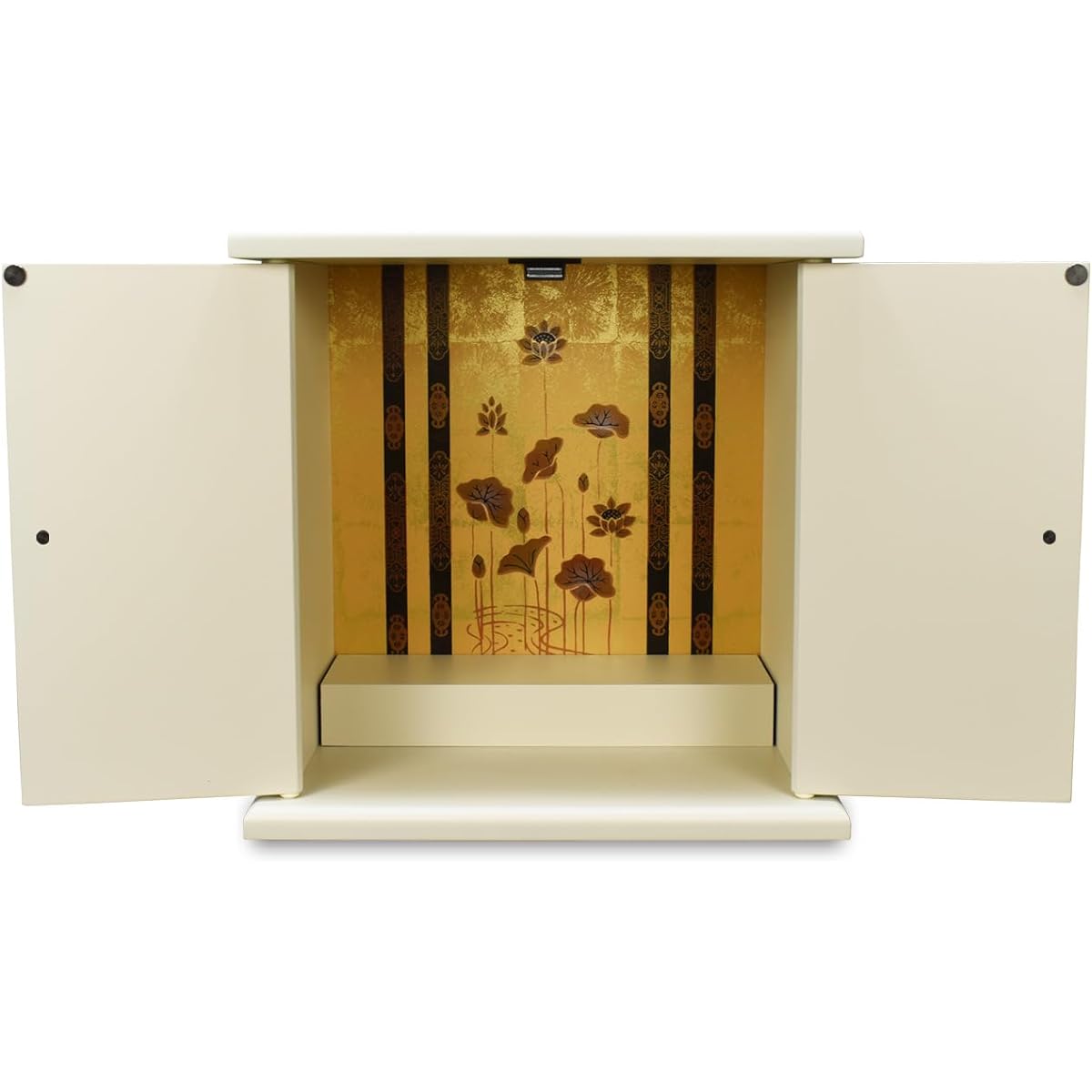 TATSU-CRAFT Tatsunosuke Hashimoto Craft, Kishu Painted Mini Buddhist Altar, Japanese Traditional Color, White Knead, White, Small, Width 13.8 x Depth 9.1 x Height 13.8 inches (35 x 23 x 35 cm), Chic