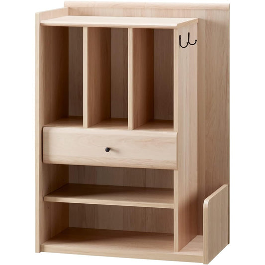 Asahi Wood Processing School Bag Rack Lapra Natural with Casters and Hooks Vertical Storage Blindfold Function LPM-8060ST-NA Approximately Width 58 x Depth 31.5 x Height 81.6 cm