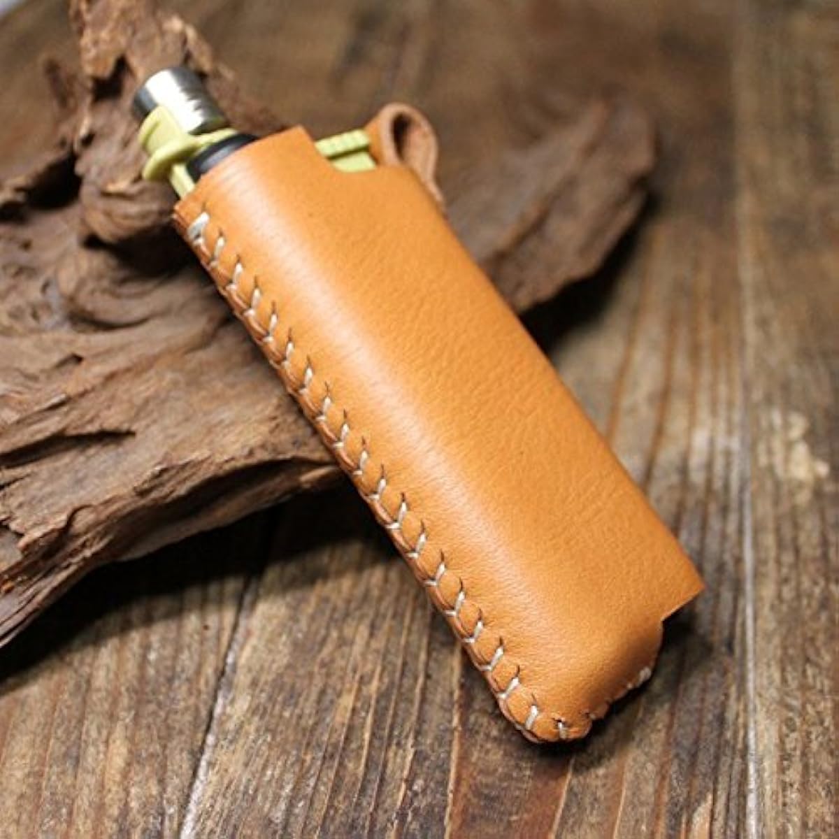 What will be will be SOTO Slide Gas Torch Handmade Genuine Leather Cover Outdoor Camping Leather Color (Camel) Stitching (Dark Brown)