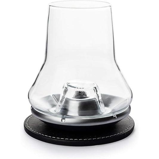 PEUGEOT Whiskey Tasting Glass Set Coaster Metal Base 350ml Ampit Wiable 266097