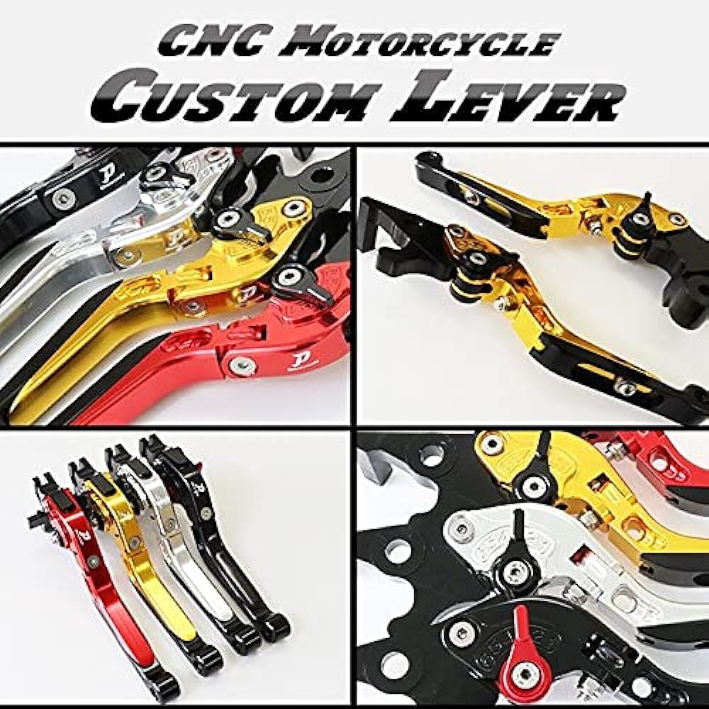 Dream Japan Motorcycle Brake Clutch Lever Left and Right Set YZF-R25 YZF-R3 MT-25 MT-03 [Dream-Japan] 4 Colors Foldable & Angle & Telescopic Adjustable Function (Gold)
