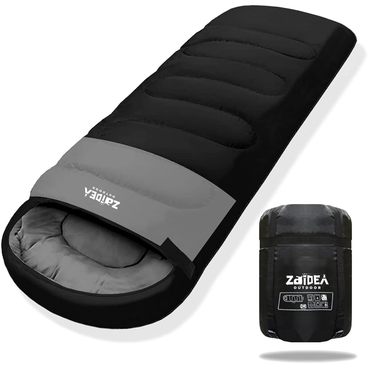 ZAIDEA Sleeping Bag, Sleeping Bag, Width 90cm, Artificial Down, Envelope Type, All Seasons, Wide, 210T, Camping, Large, Winter, Spring, Autumn, Family