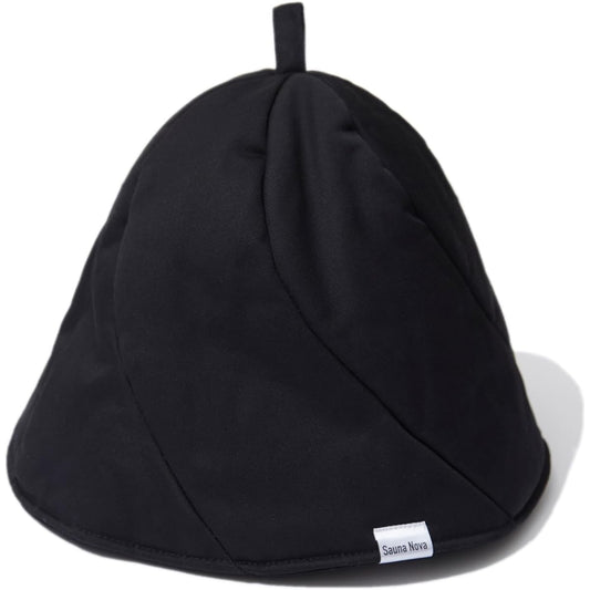 [Sauna Nova] Vaceous Sauna Hat, Sauna Hat, Large, Deep, Washable, Sauna, Women's, Men's, Women's, Heat Insulating, Stylish, Sauna Goods, Black, Couple's Hat