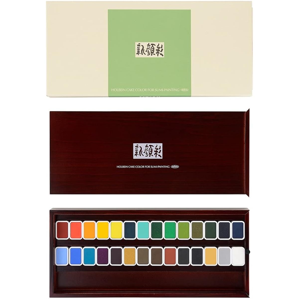 Holbein Japanese style solid watercolor paint Shingansai N353 28 color set 02353