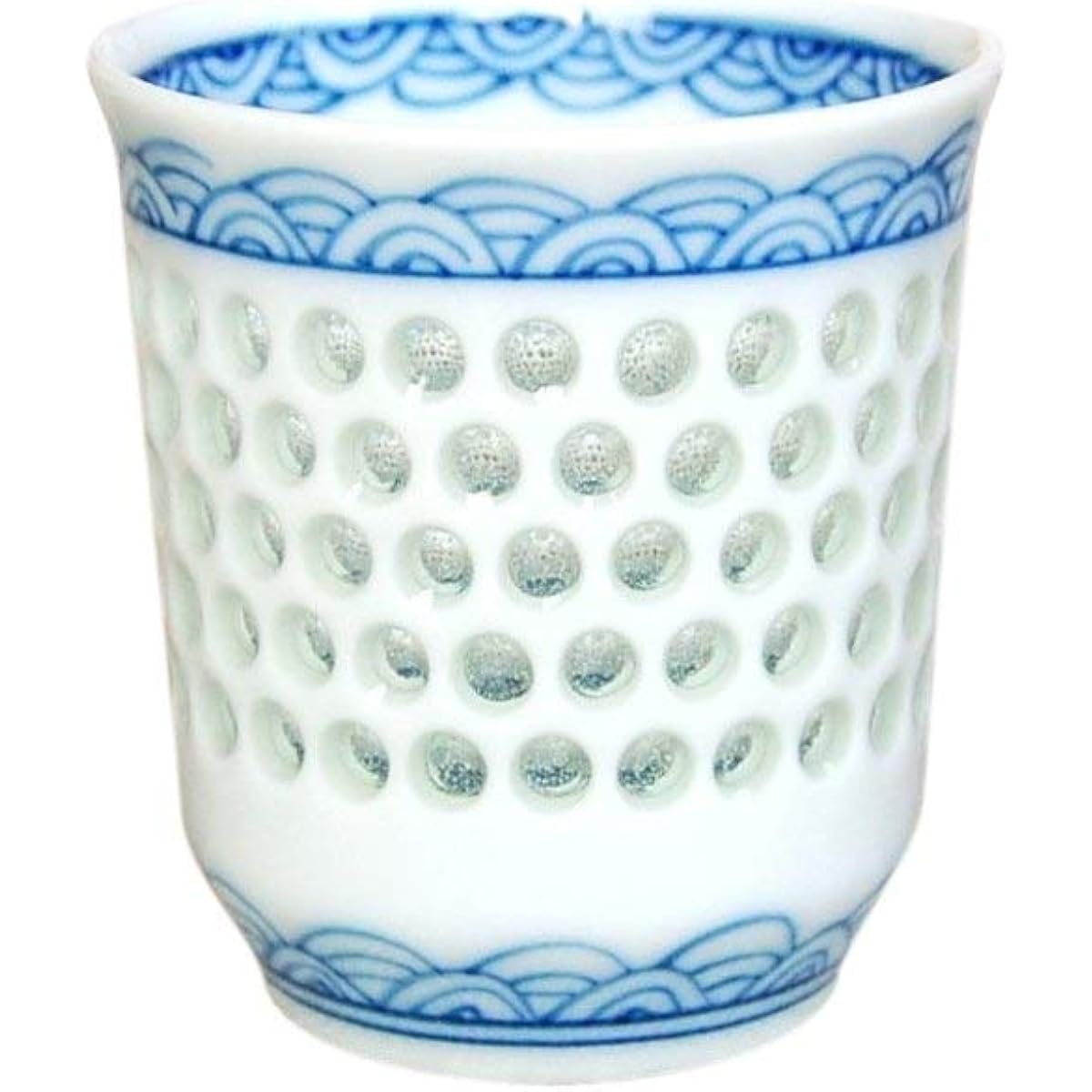 [Arita ware] Crystal carved Qinghai wave drinking cup (in wooden box)