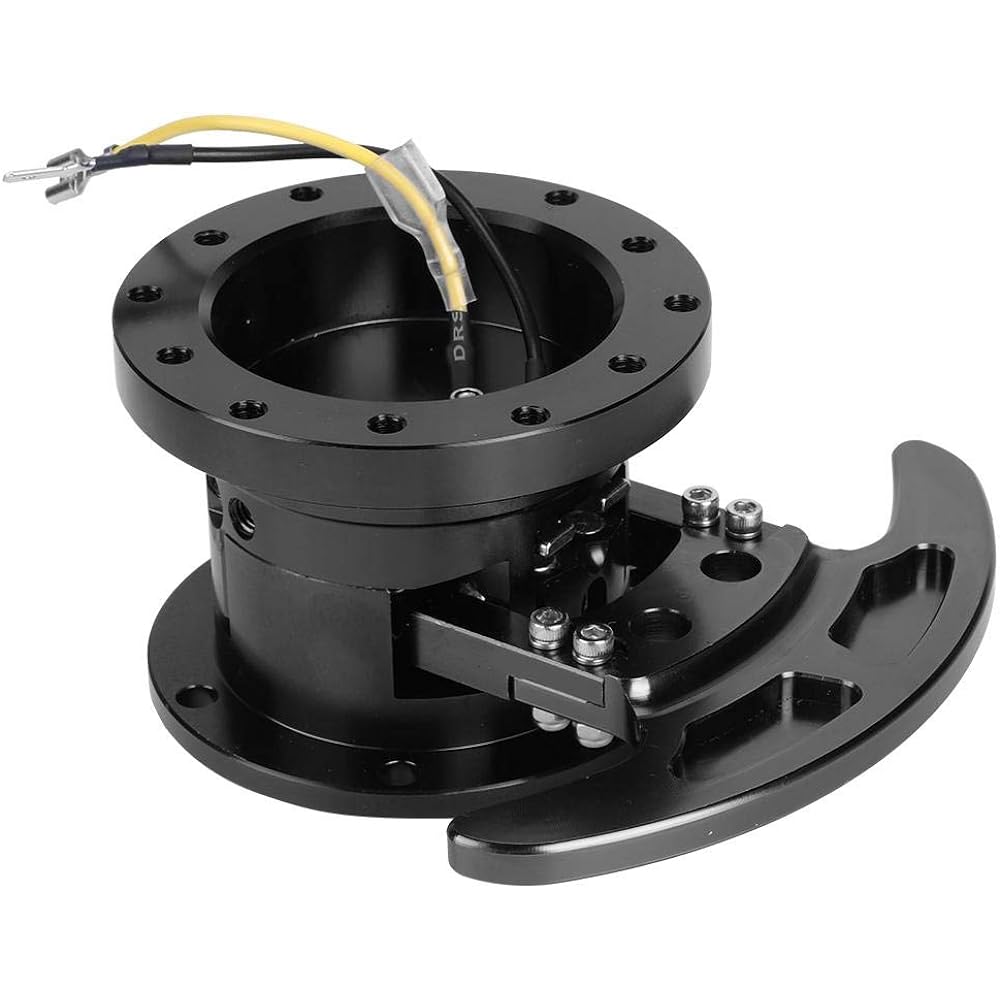 Steering Wheel Hub Adapter Tilt Flip Racing Steering Wheel Quick Release Hub Kit Removable Adapter (Black)
