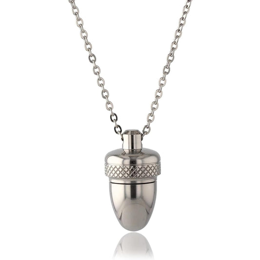 Leger Titanium Memorial Necklace 50cm ~ 70cm Pure Titanium Waterproof Made in Japan Cremation Pendant Acorn PC44-1