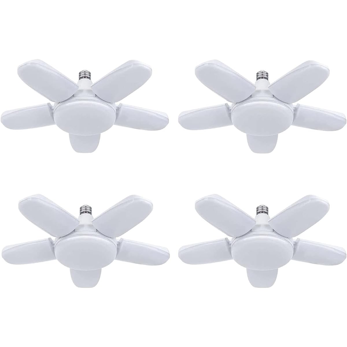 Garage Light LED 100W Set of 4 Construction Light 6500K 10000LM E26 Pendant Light LED Bulb Daylight White Ceiling Light Dining Foldable High Brightness No Construction Required Angle Adjustable Energy Saving
