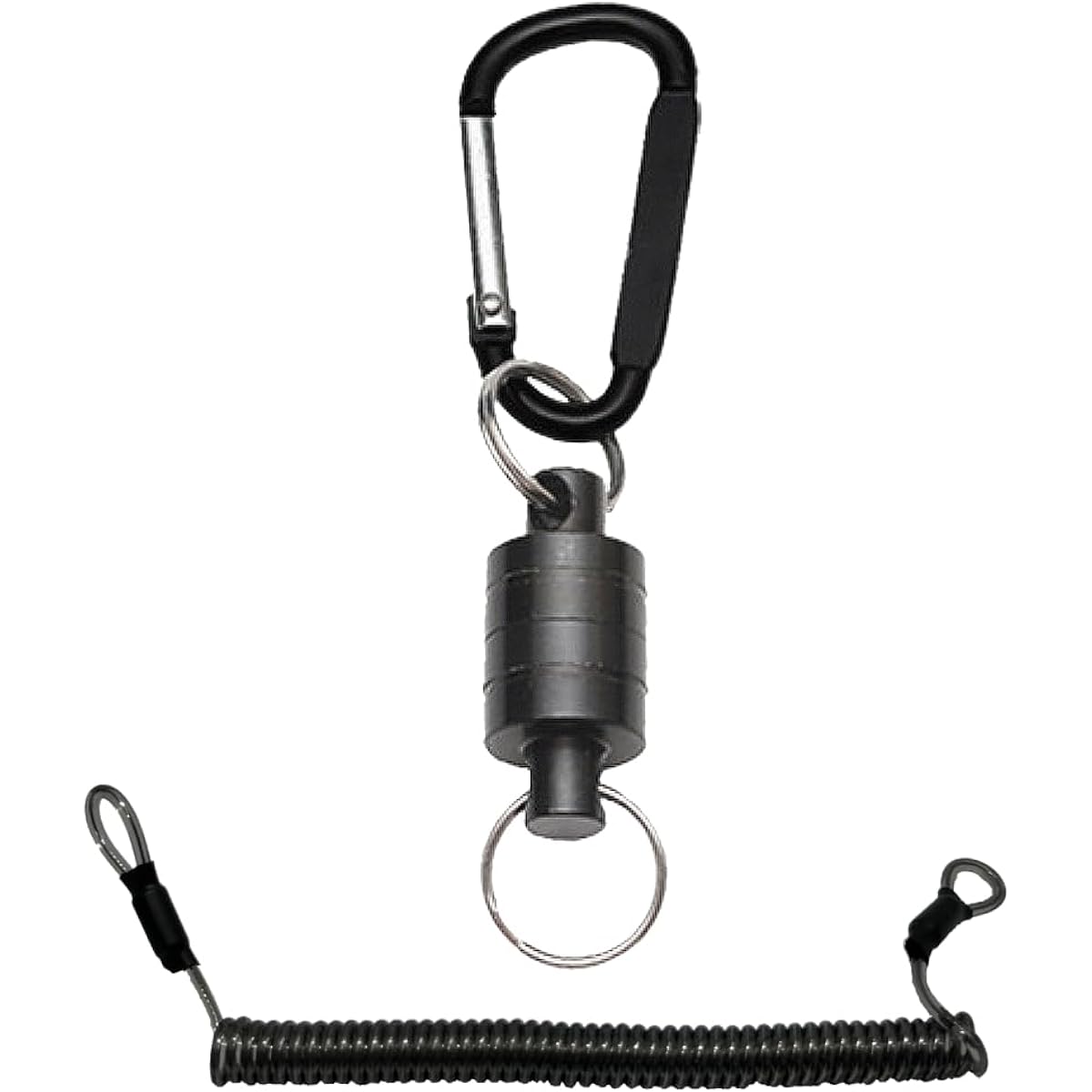 Bamboo Dive! Magnetic Snappy Coil with Carabiner Spring Wire Magnetic Joint Neodymium Magnet Magnetic Lightweight Aluminum Diving Camera Light Waterproof Corrosion Resistant Fishing Fishing Camping
