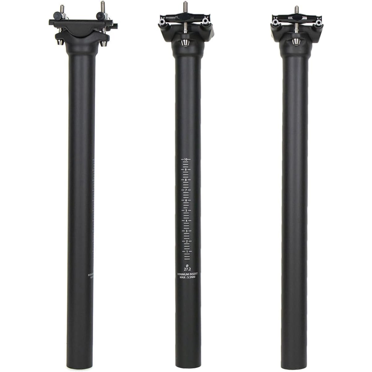Bicycle Carbon Seatpost 27.2mm Offset 0mm Simple Toray T800 Carbon Lightweight Sturdy Seatpost Length 350mm Black Non-glossy Weight 140g