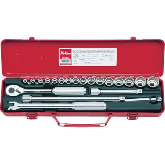 Koken 3/8(9.5mm)SQ. Socket set 21 pieces 3206M