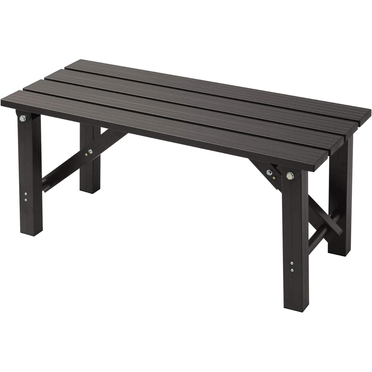 [Garden Master] Folding Edge Stand Width 90 x Depth 36 x Height 40cm Garden Bench Garden Chair Veranda Balcony Lightweight Stepstool Entrance Stand Garden Garden Master Dark Brown OLE-90