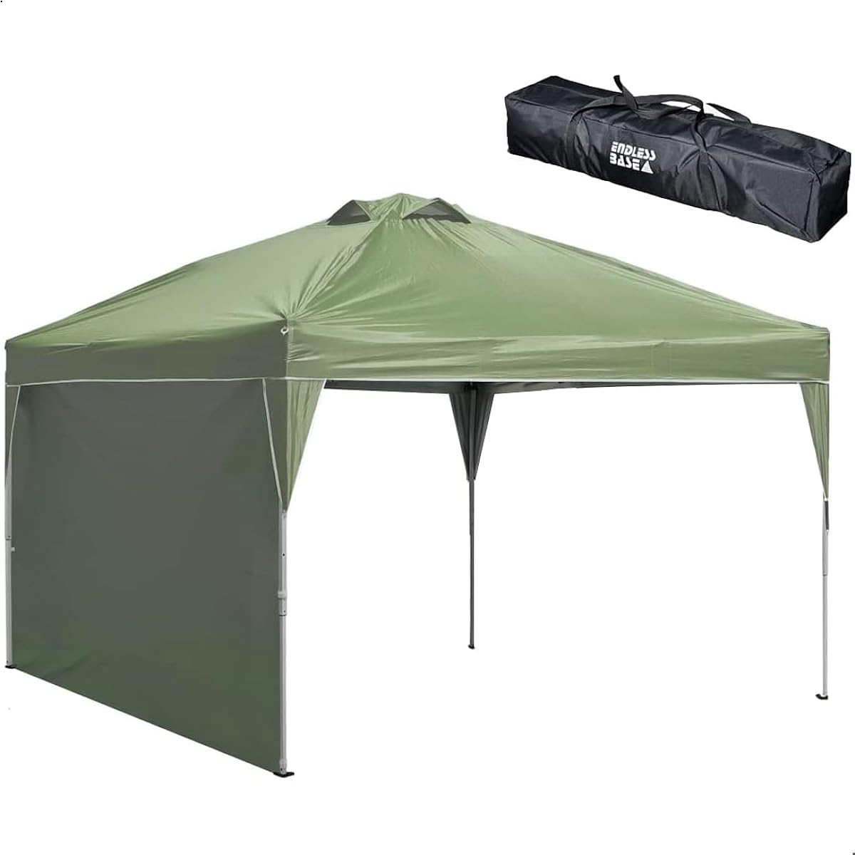 ENDLESS BASE Tarp Tent 3m x 3m with 1 side sheet One-touch [Easy to assemble! ] Air ventilation UV protection water resistant storage case 19000014(81157)