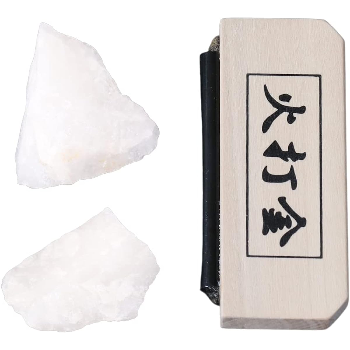 Flint (10cm x 4cm) with 2 flint stones to ward off evil spirits, cut fire, flint sickle, flint sickle, flint set