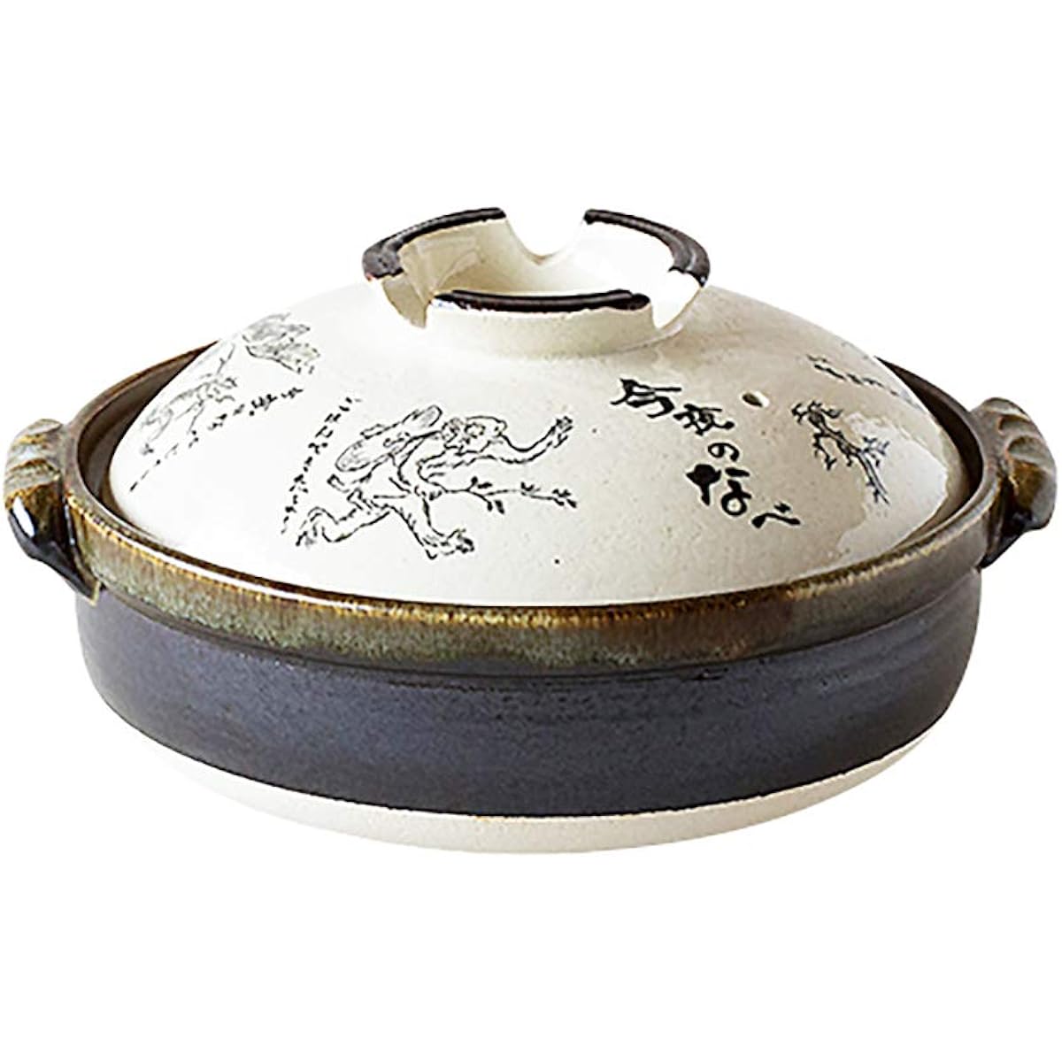 Saji Pottery Banko Ware Earthen Pot No. 8 Choju Giga Made in Japan 24-803 White 2400ml