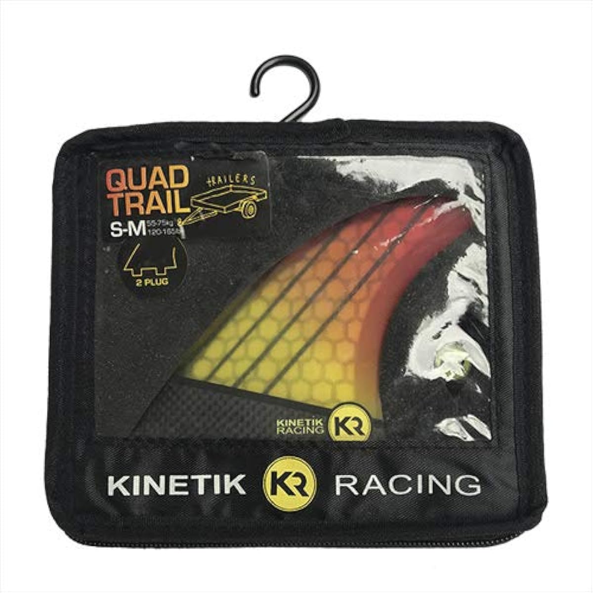 KINETIK RACING 2 Fin FCS Compatible Set of 2 KR VERTICAL CARBON/TRAILERS FCS(S-M) KR-FCS-QUAD-RED-2PC [Parallel Import]