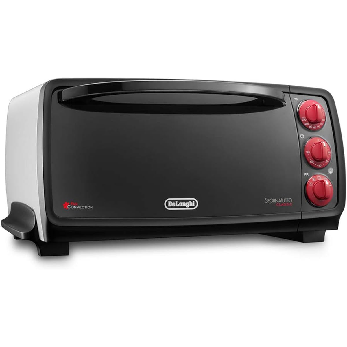 De'Longhi Convection Oven Sfornatuto Classic EO14902J-WN No uneven baking Time-saving preheating Cooking with each plate or pot Powerful heating 5 types of cooking functions Pizza stone included Safety design [Black x White] 3-year warranty with De'Longh