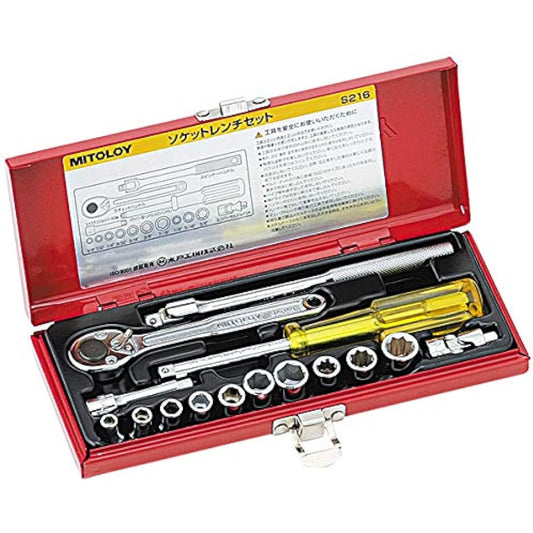 Mito Koki Socket Wrench Set Mitoloy S216 1/4 inch Standard Type with Socket Holder 16 Pieces 1 Set