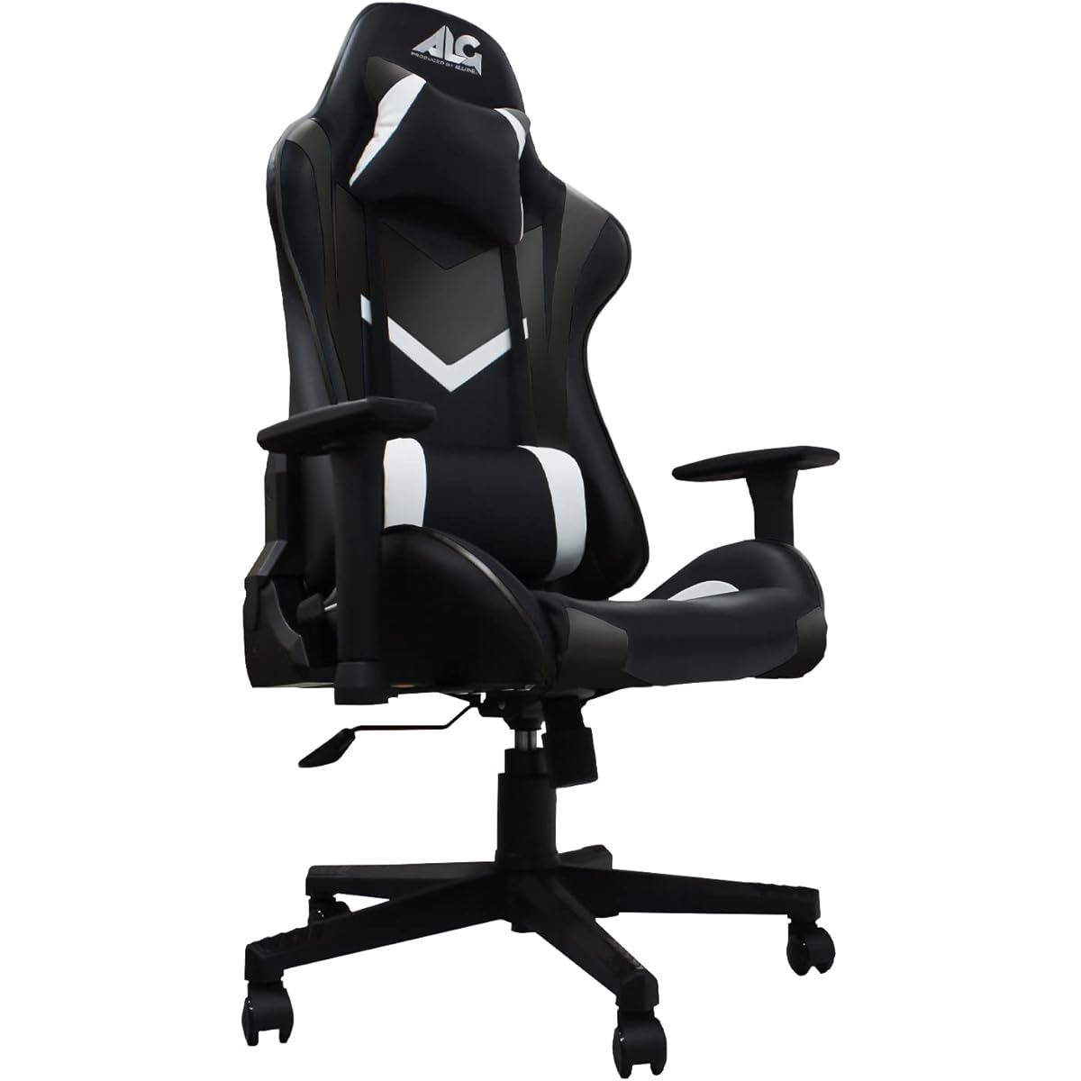 Alone Gaming Chair Black & Black 67 x 67 x 124cm e-sports Bucket seat shape that hugs your body Detachable headrest & lumbar support 165° stepless reclining ALGA-GMCKAK