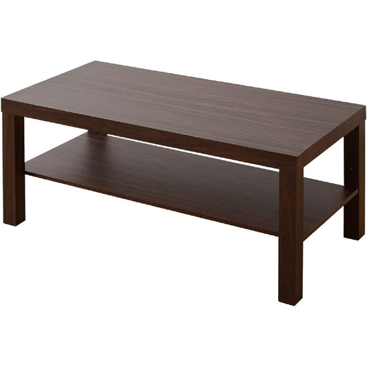 [Yamazen] Low table (with shelf) Sturdy but lightweight Width 90 x Depth 45 x Height 40 cm Center table Coffee table assembly Walnut brown TCT-9045 (WBR)