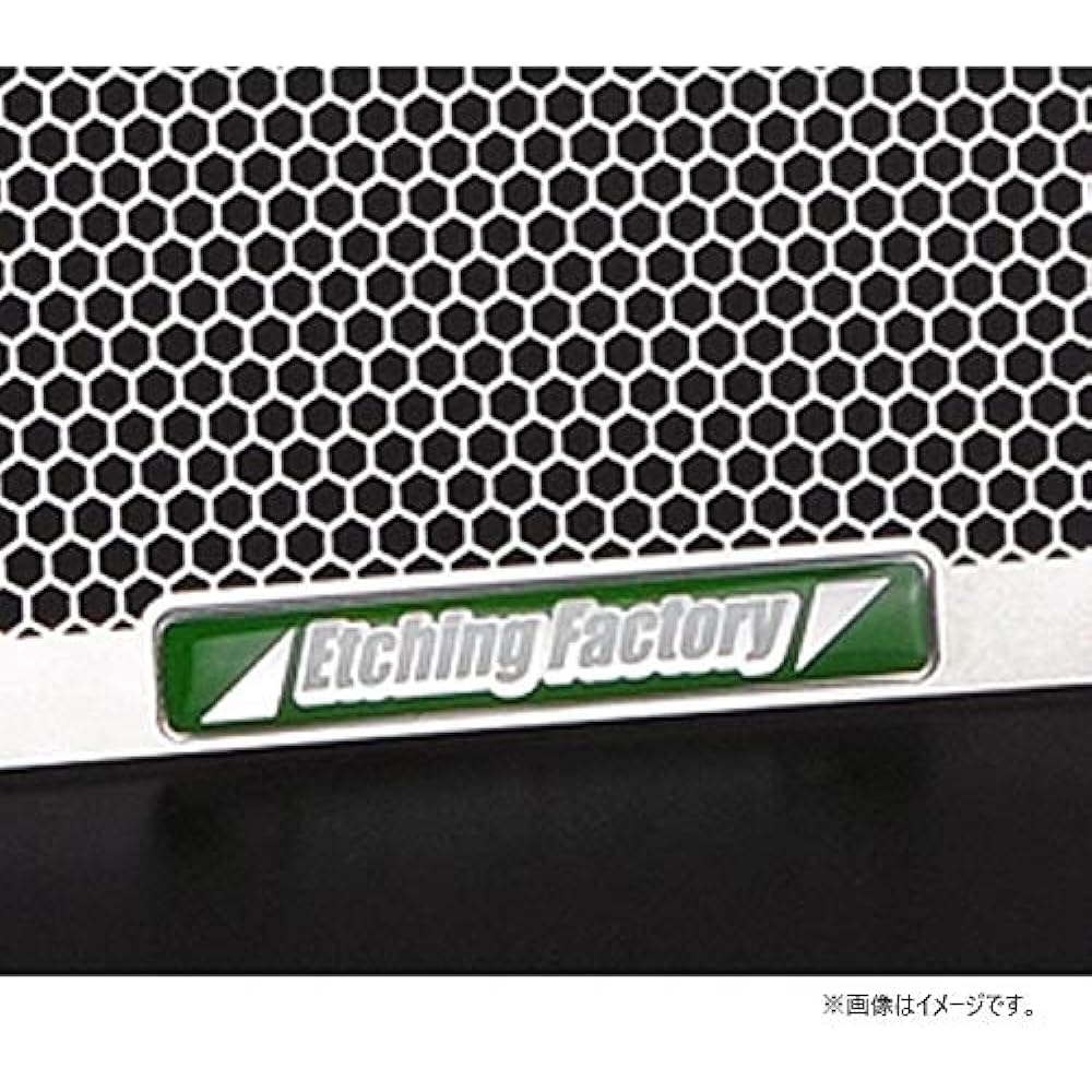 ETCHING FACTORY Radiator Core Guard Ninja ZX-25R (20) Stainless Steel Black Green Emblem RGK-ZX25R-00-SB