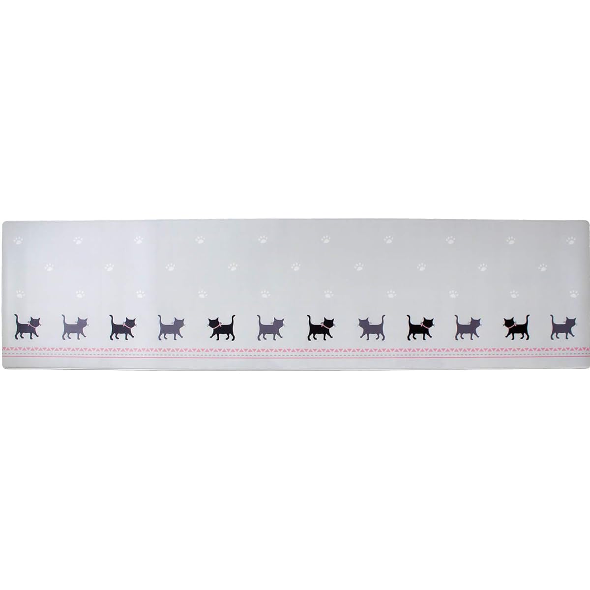 OKA Wipeable Kitchen Mat Approx. 60cm x 240cm Gray (Cat) (Just wipe it PVC Vinyl)