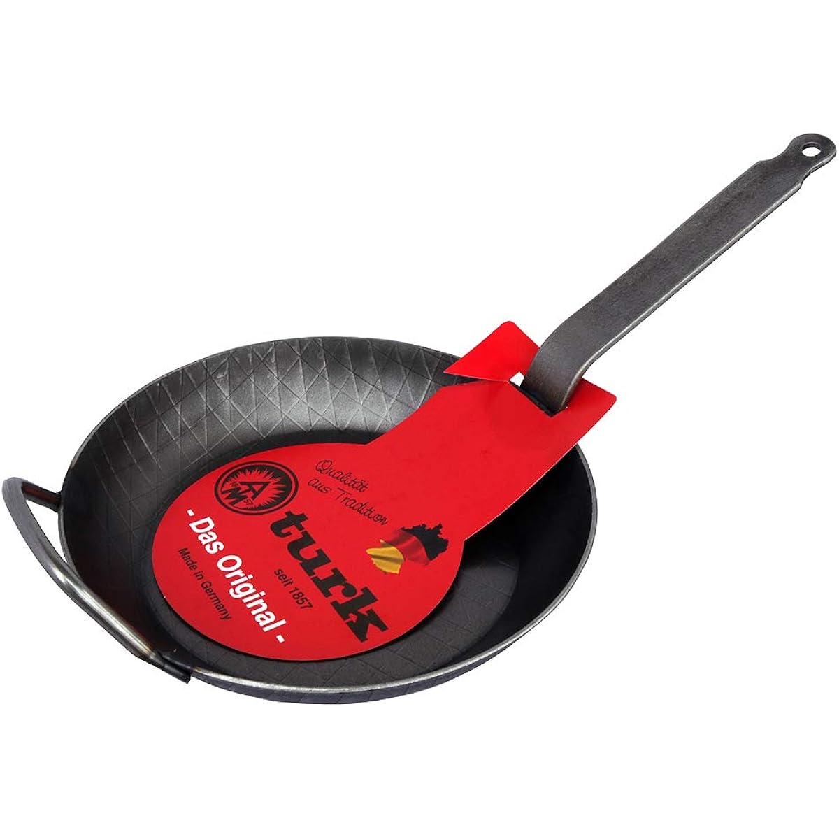 turk iron frying pan (for roasting) (28cm deep with support grip) black