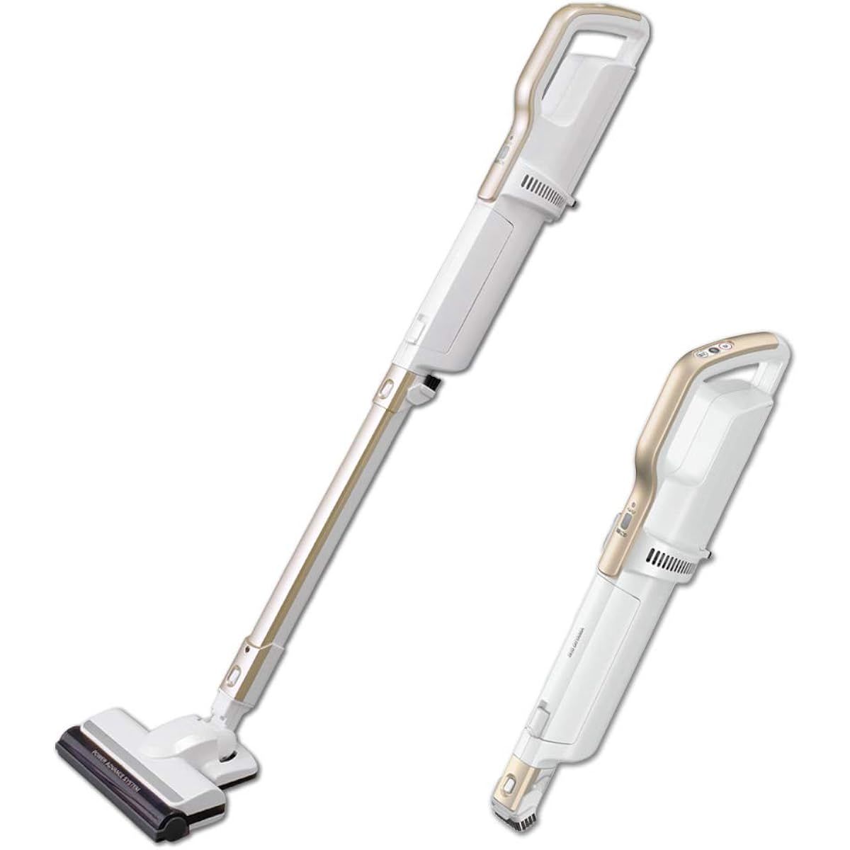 Iris Ohyama Cordless Stick Cleaner Vacuum Cleaner Self-Propelled Power Head Lightweight 2WAY Paper Pack Type Champagne Gold IC-SLDCP6