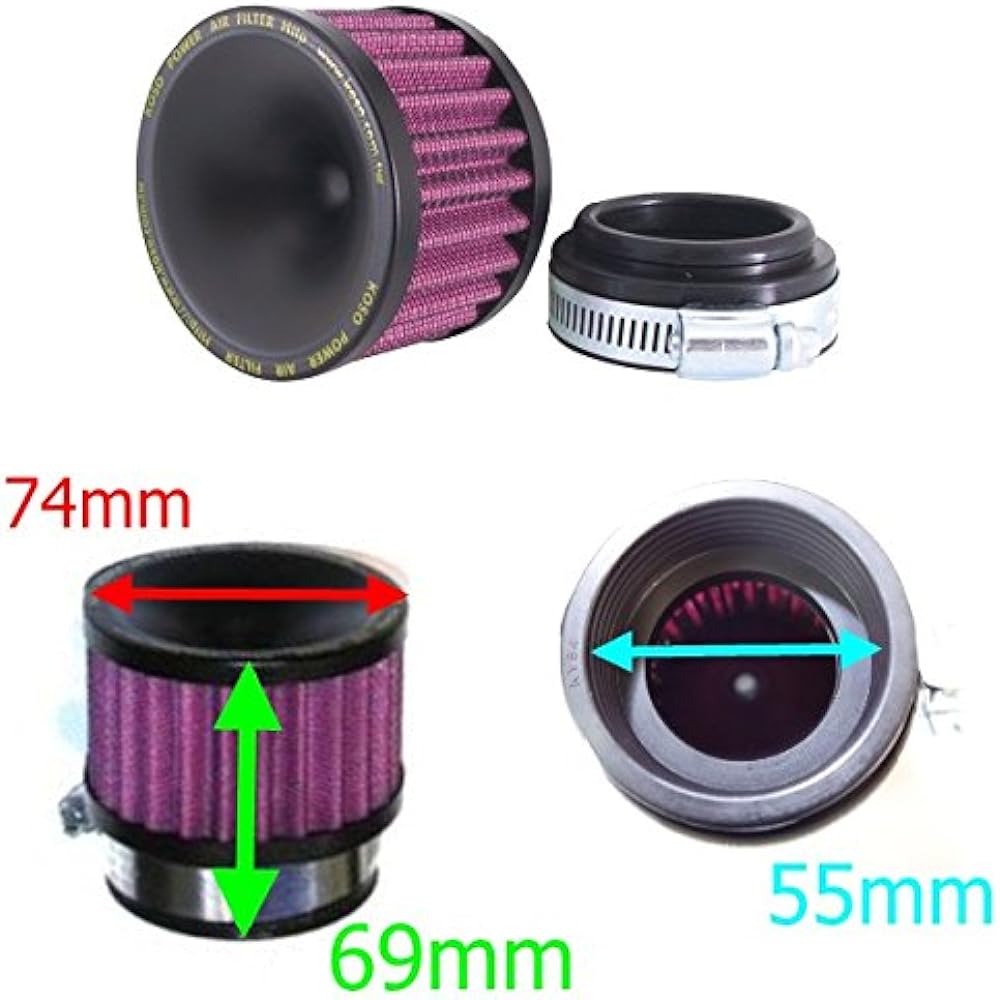 KOSO Power Filter (Round) φ55 x 4 Piece Set Zephyr 1100 GPZ900R ZRX1200R ZRX1100 Z1000J XJR1300 Z-1R Round Power Filter KOSO-round55-4