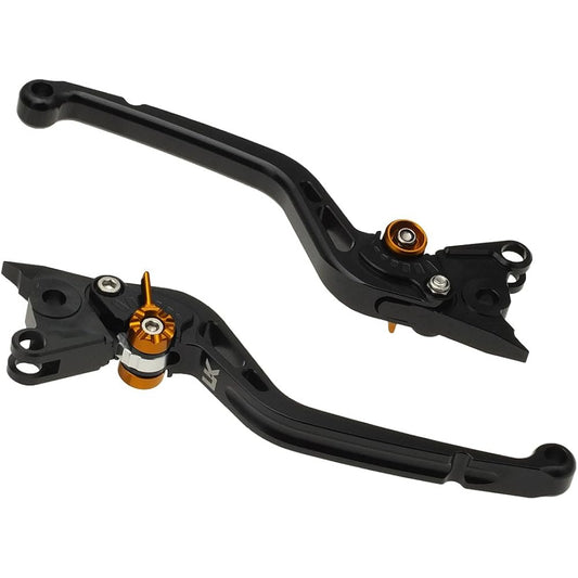 U-KANAYA Aluminum billet lever left and right set TYPE-S Lever: Black/Adjuster: Gold Honda [CB650F] [CBR650F] [CB650R] [CBR650R]